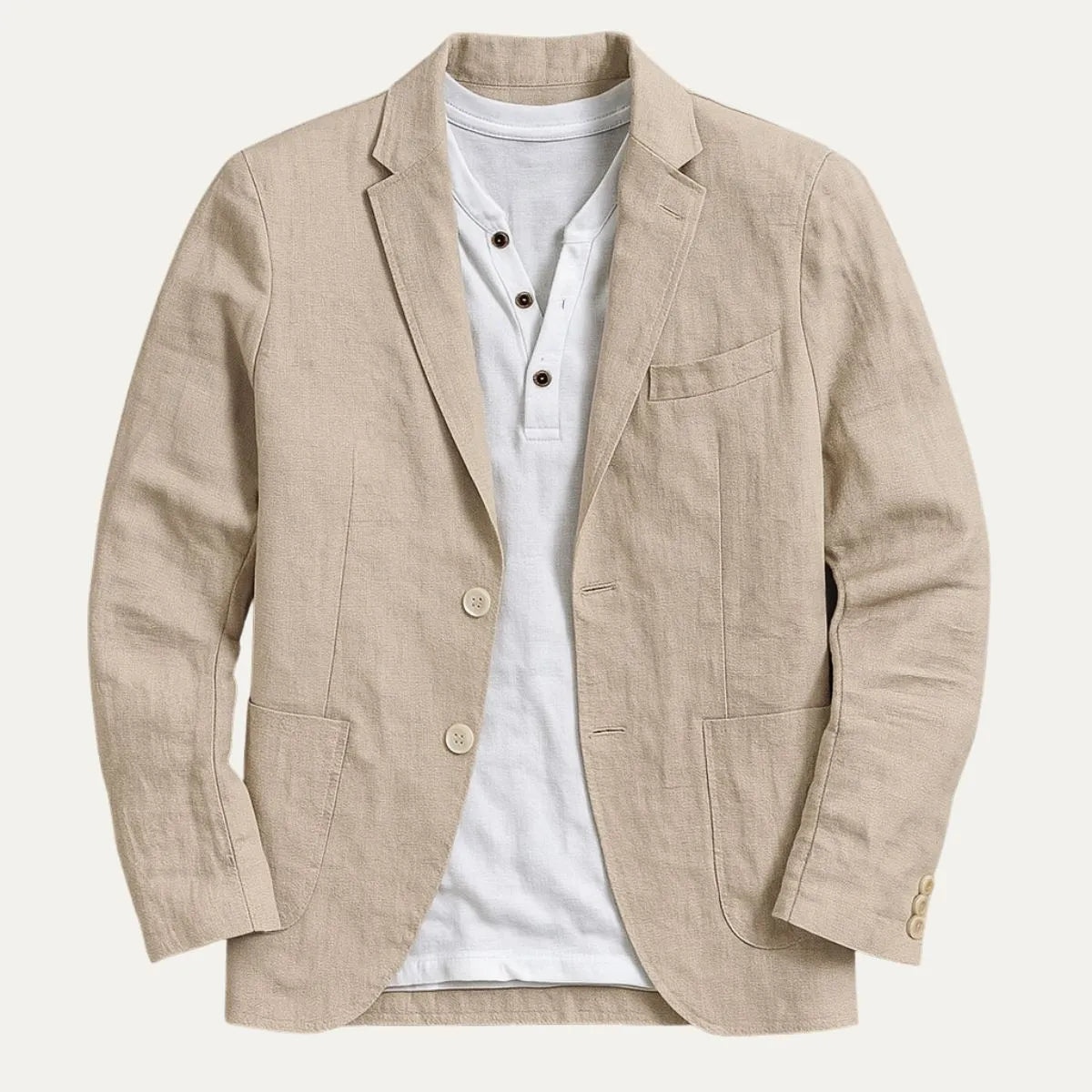 Herrkavaj med två knappstängning och fickor med lock